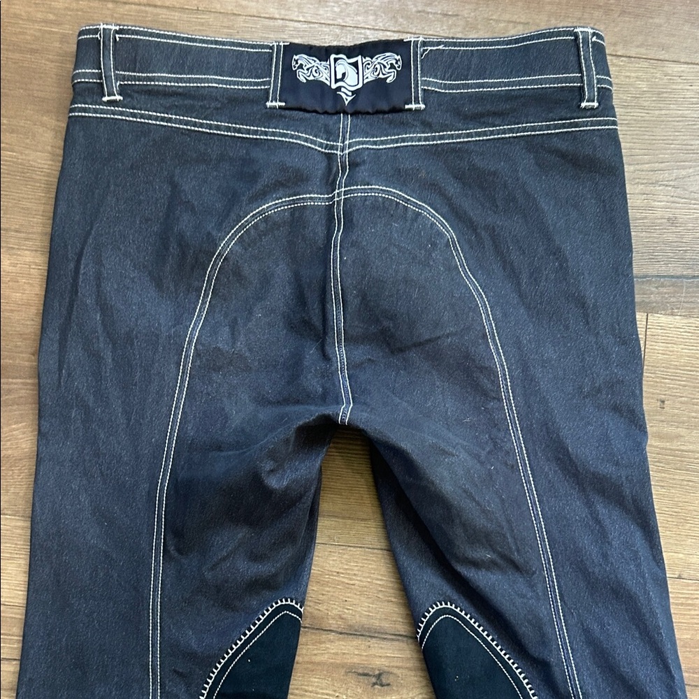 Romfh Black Straight Horse Riding Jeans with Contrast Stitching !! Size 30 - Picture 11 of 11